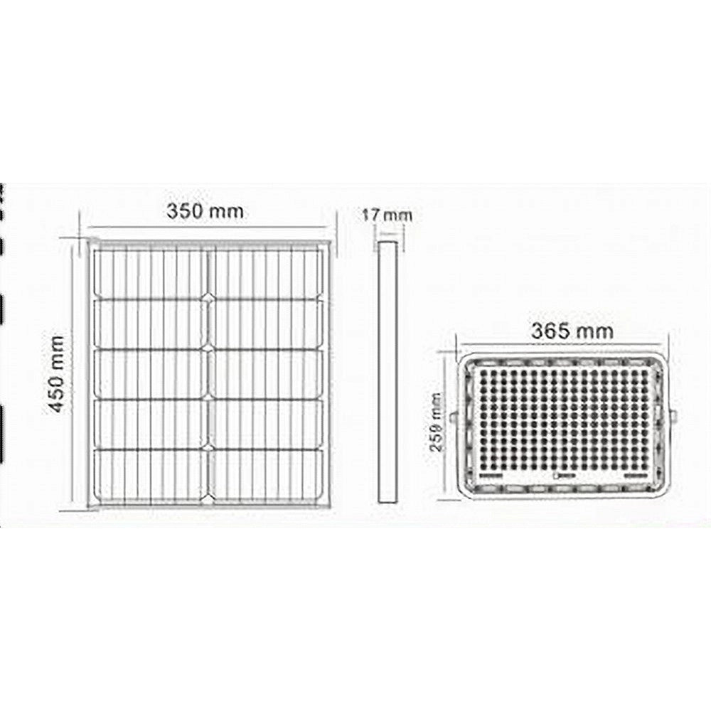 Trade Shop - Faro Faretto Pannello Solare 300w Luce Fredda 6500k Ip65 Telecomando S12a-300w -