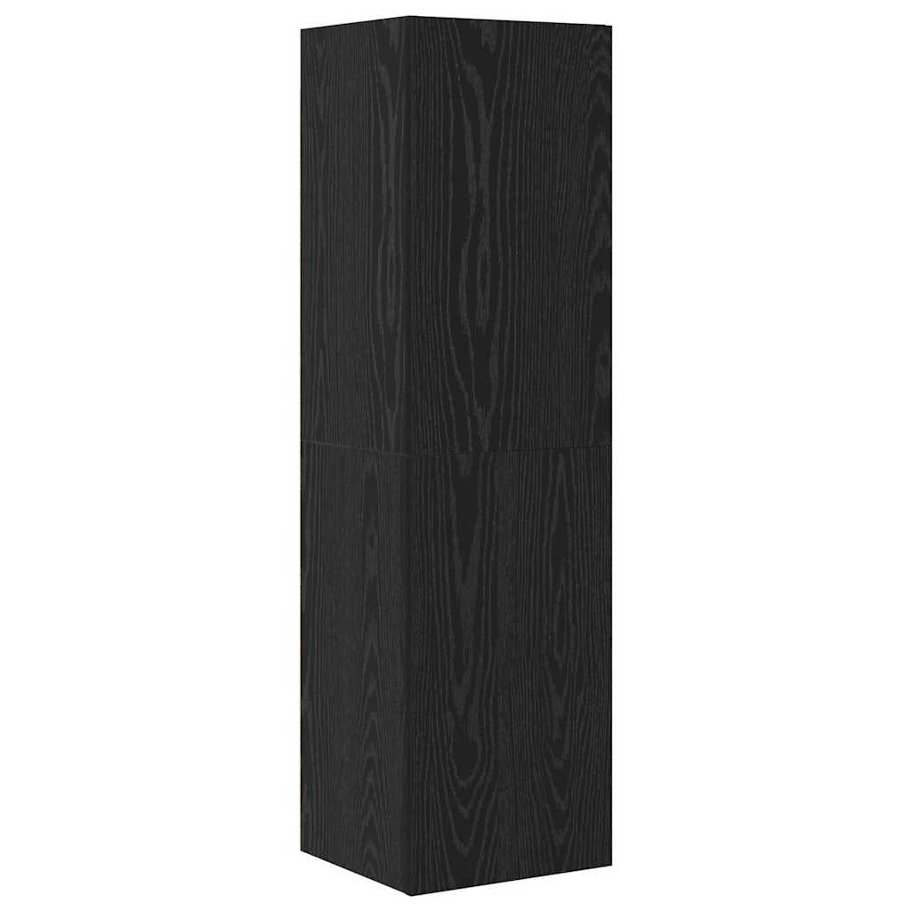 Mobile TV da parete dal design minimalista 200 x 30 x 30 cm con elegante spazio di archiviazione in legno ingegnerizzato rovere nero 02_0056025