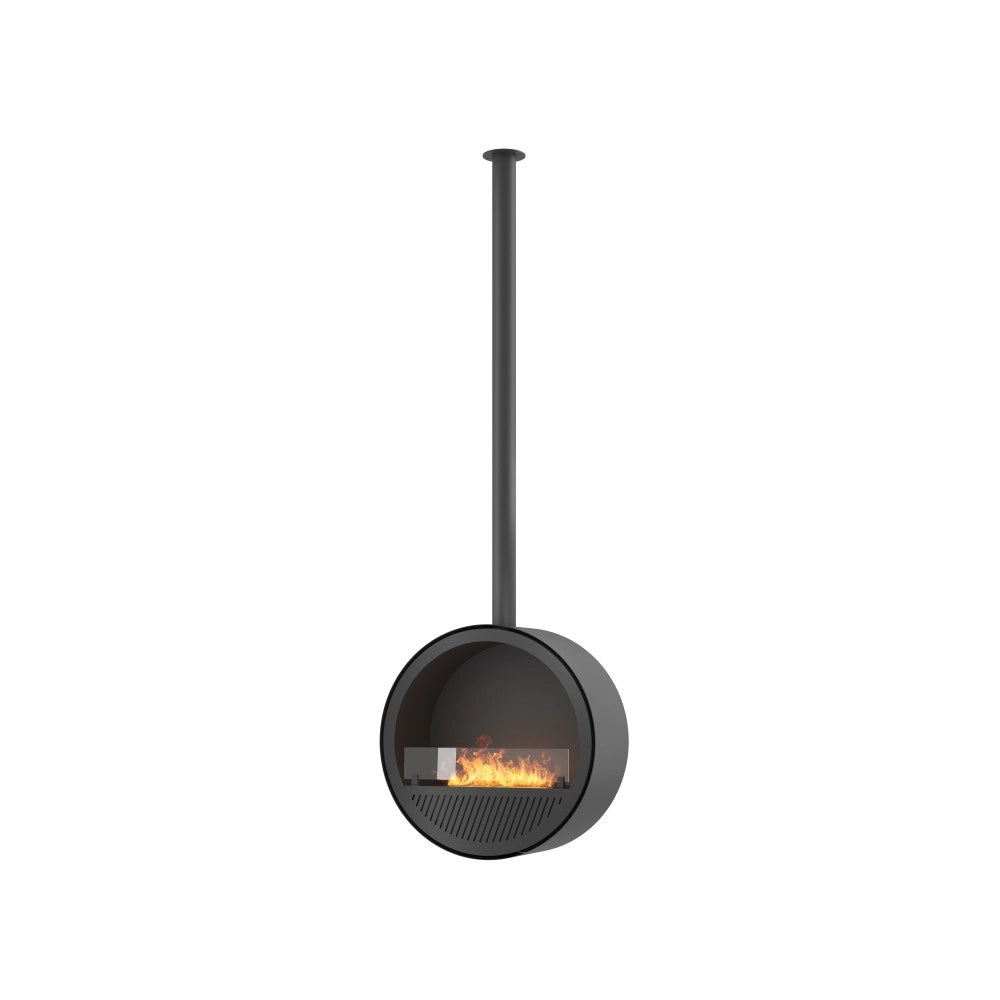 Camino a Bioetanolo sospeso da soffitto Incyrcle Slim - Biocamino rotondo di design d.70cm