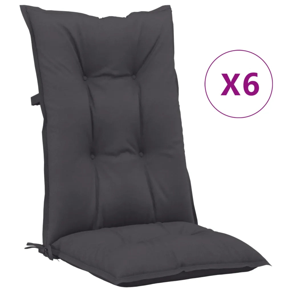 Cuscini per Sedie 6 pz Antracite 120x50x7 cm in Tessuto 360229