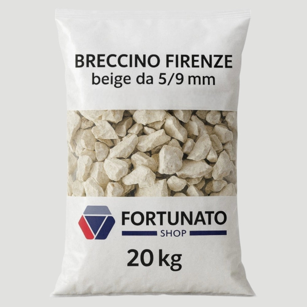 Breccino firenze colore beige 5/9 mm granulato decorazioni finiture sacco 20 kg