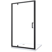 Porta Doccia Battente Roto-Traslante Con Perni Asimmetrici Telaio Nero Opaco Reversibile Cm 61-64 H 200