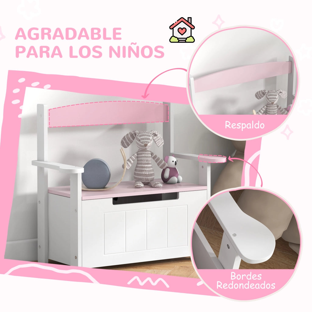 Scrivania con cassetti per bambini ¨C zephmum ¨C rosa e bianco 68.5x34x58 cm