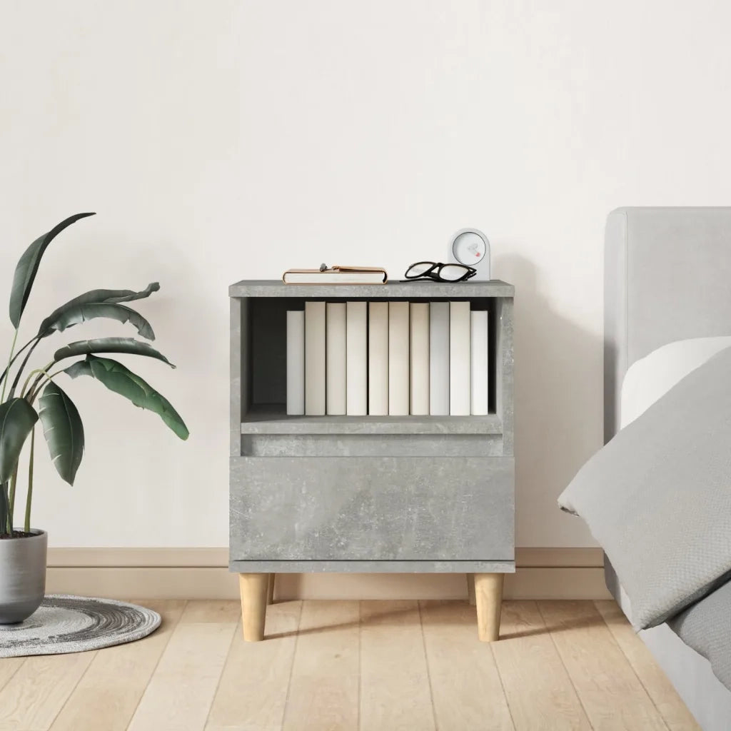 Comodini 2 pz-Set di 2 Tavolino da notte Grigio Cemento 40x35x50 cm 558940