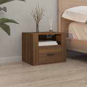 Comodino a Muro-Tavolino da notte sospeso Rovere Marrone 50x36x40 cm