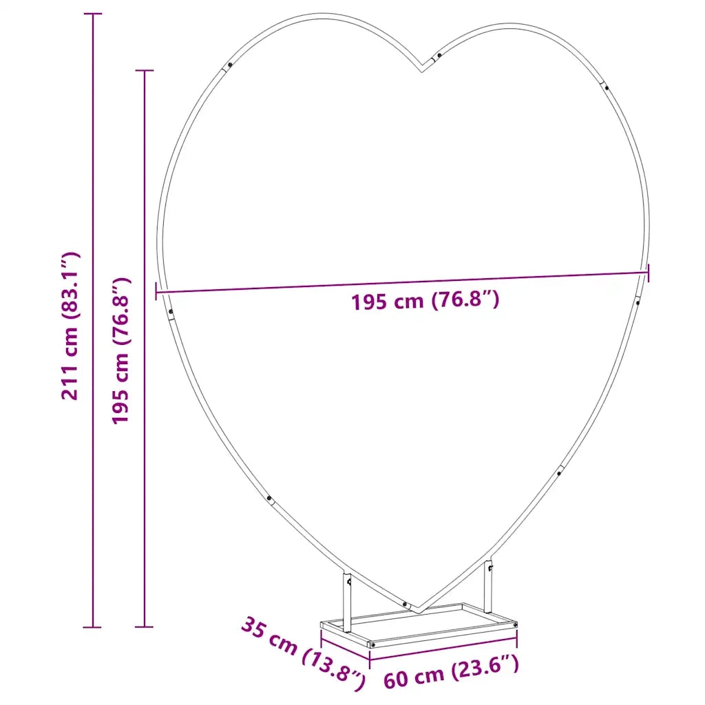 Arco Nuziale Oro 195 x 35 x 211 cm Acciaio CFW4675739