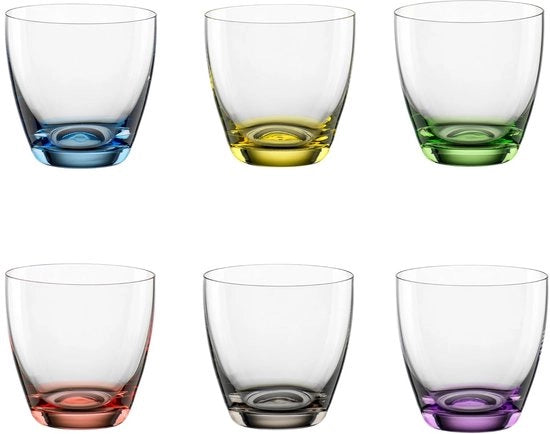 Set di bicchieri con fondo colorato - Lotto da 6 - 300 ml - Colorato