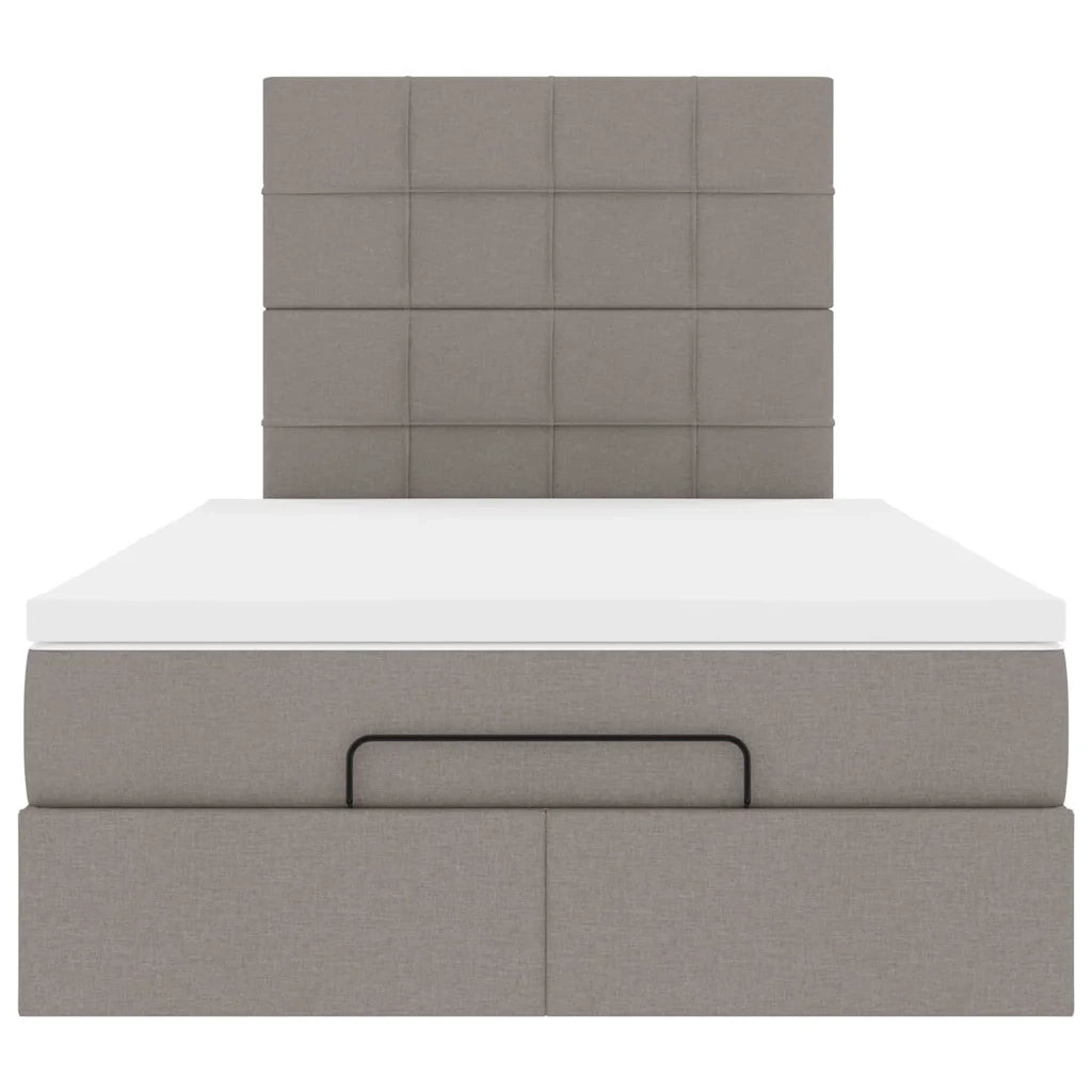 Struttura Letto Pouf con Materasso Tortora 120x200cm in Tessuto