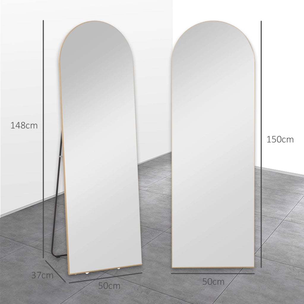 Specchio da Parete Arcuato 150x50 cm ¨C zephmum ¨C Dorato