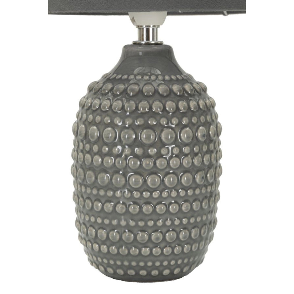 Lampada da Tavolo MF94, Grigio, Ceramica, 15x15x30,5 cm, Seven Design