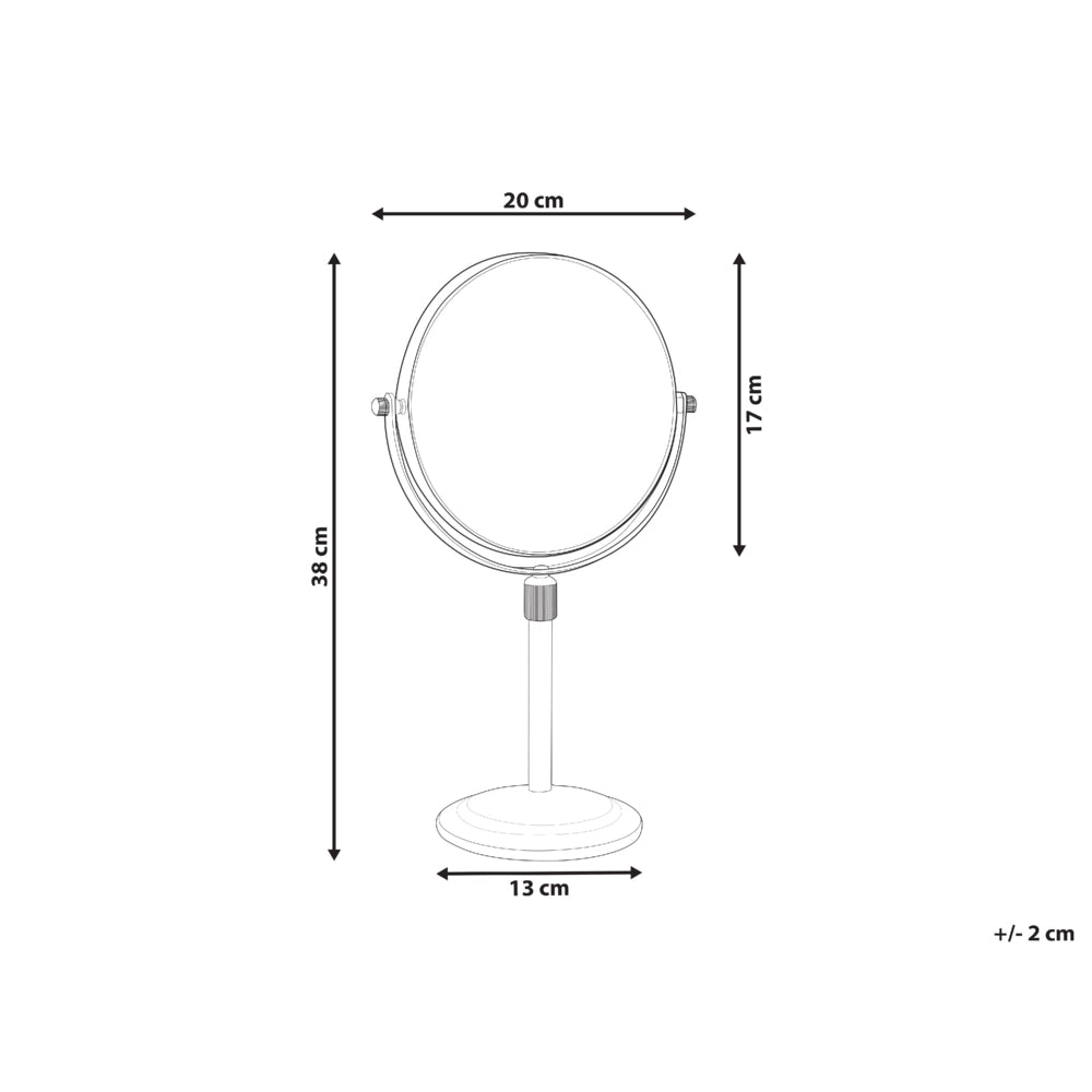 Specchio da trucco con ingrandimento color argento Ø 20 cm tavolo bagno camera da letto
