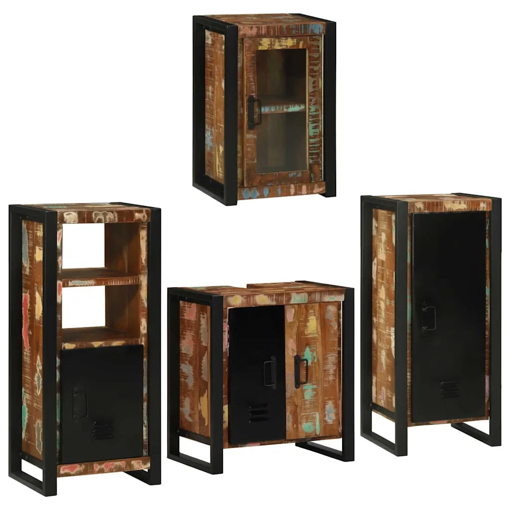 Set di mobili per il bagno 4 pcs Legno massello riciclato