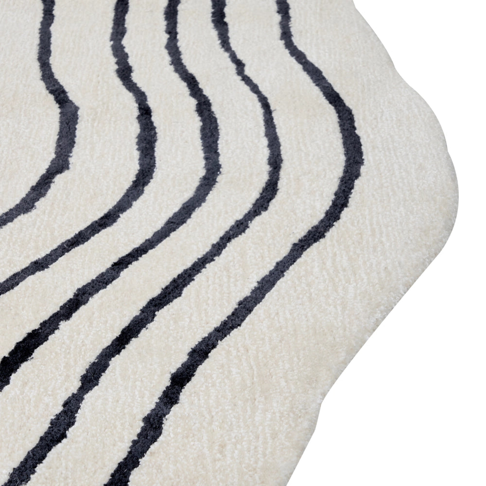 Tappeto Beige Viscosa e Lana Forma Irregolare 200 x 300 cm Stile Moderno Glam
