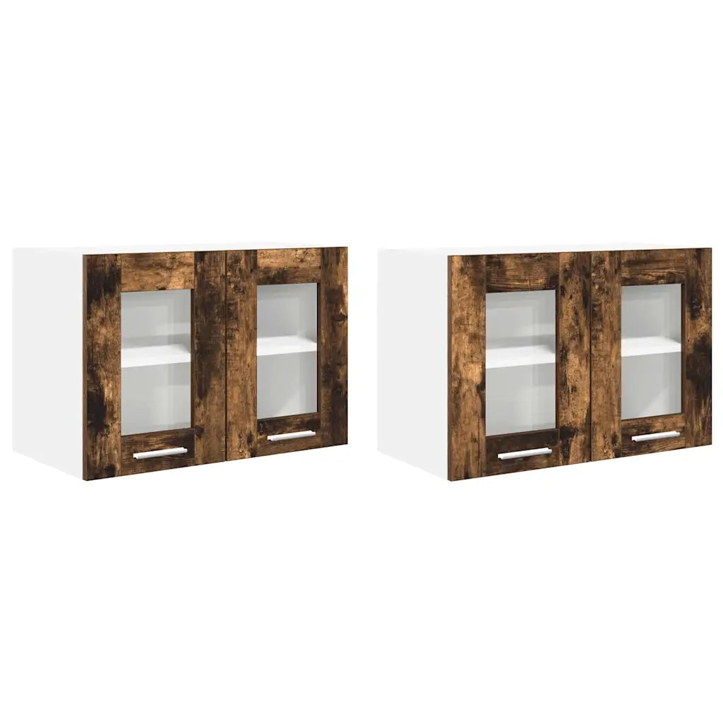 Armadio pensile con porta 2 pcs Rovere fumé 60 x 31 x 40 cm 884219