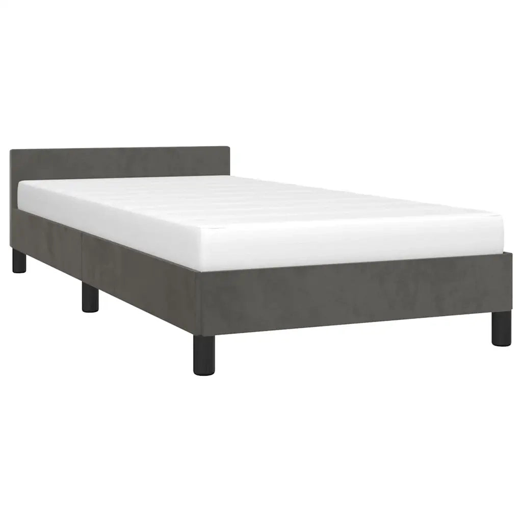 Giroletto senza Materasso-Struttura Letto Grigio Scuro 100x200 cm Velluto 742593