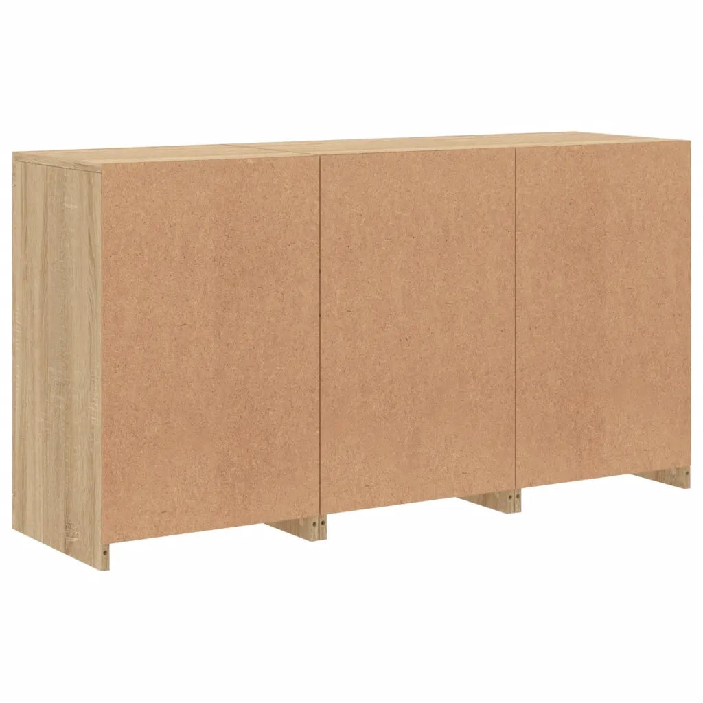 Credenza | Madia | Buffet da pranzo | Armadio da pranzo con Luci LED Rovere Sonoma 123x37x67 cm