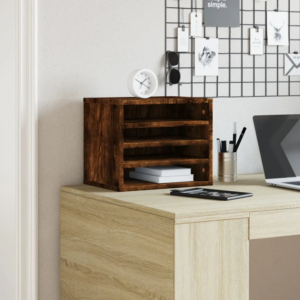 Organizer Scrivania Rovere Fumo 36x26x29,5cm Legno Multistrato CFW6195599