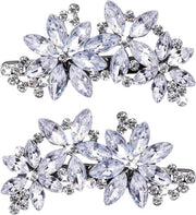 Accessori per capelli da sposa - Clip e spilla per capelli con pietre strass - Clip per capelli in argento - Capelli da sposa fioriti - Donna.