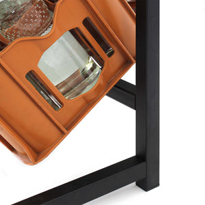 Toboli Scaffale in acciaio a ripiani per 3 casse di bevande, porta casse d'acqua 47x31x116cm, 20 kg/piano