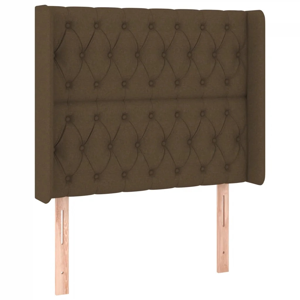 Testiera a LED Marrone Scuro 93x16x118/128 cm in Tessuto