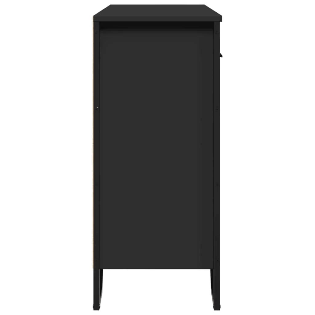 Buffet credenza cassettiera mobiletto mobile contenitore organizer per cucina soggiorno salotto 97 x 32,5 x 74,5 cm legno ingegnerizzato nero 02_0036158
