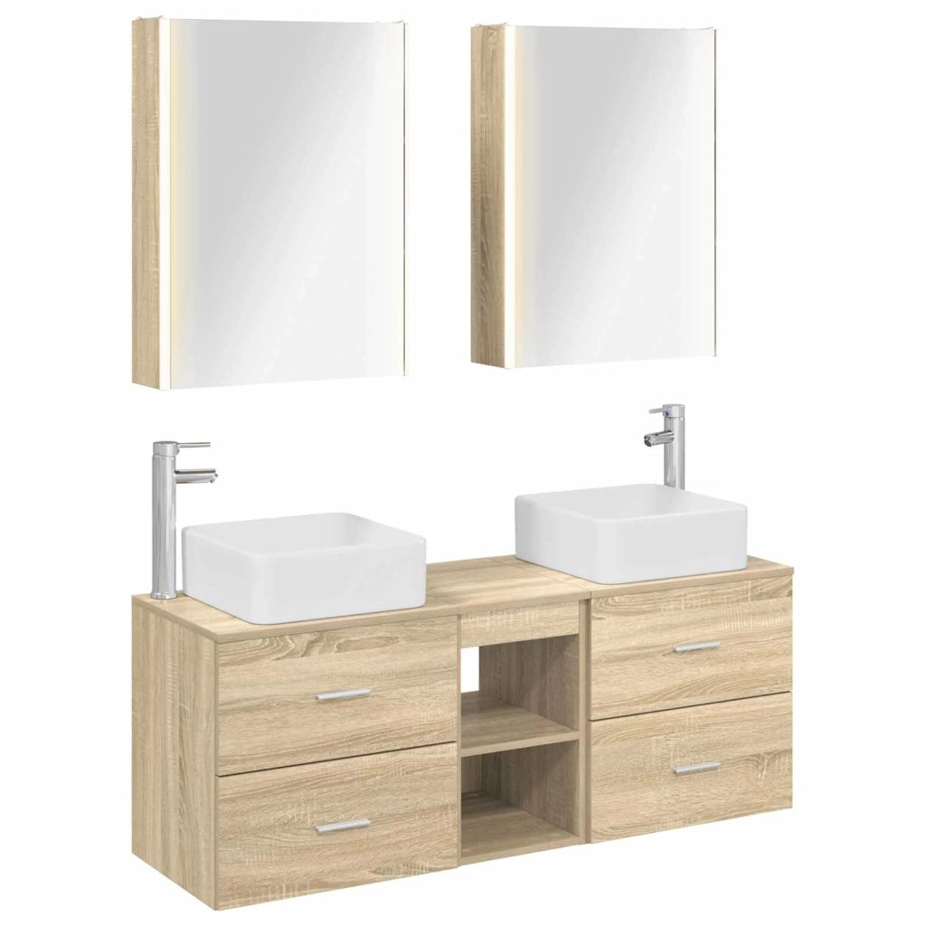 Set di mobili per il bagno 5 pcs Rovere Sonoma 3406769