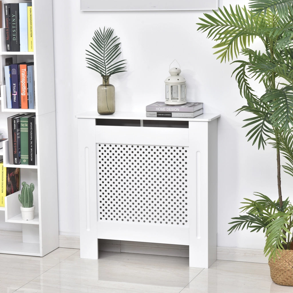 EasyComfort Copritermosifone Moderno a Griglia in MDF per Casa e Ufficio, 78x82x19 cm, Bianco