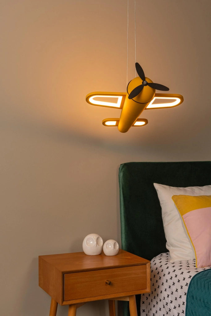 Lampada sospesa aereo LED gialla FOKKER Lucide