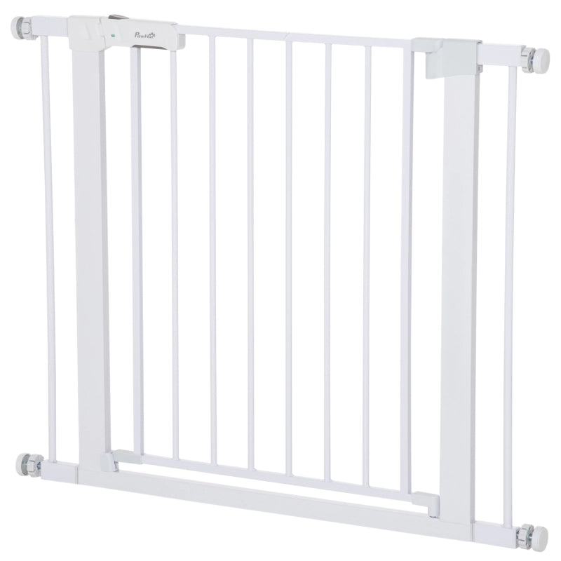 Cancelletto di sicurezza per scale in acciaio bianco, 75-96 cm × 76 cm, chiusura automatica, montaggio senza forare