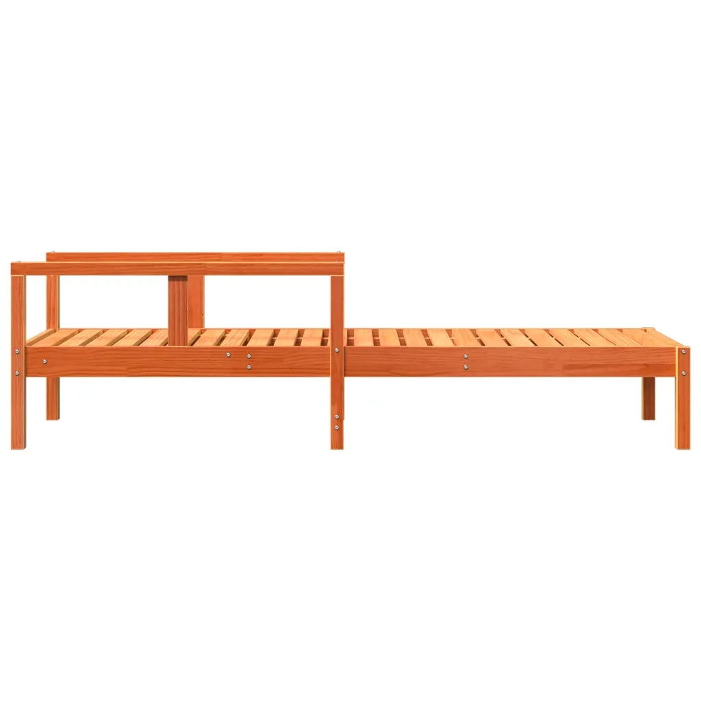 Lettino Prendisole | Sdraio da giardino | Lettino da sole Marrone Cera 199,5x62x55 cm Massello di Pino
