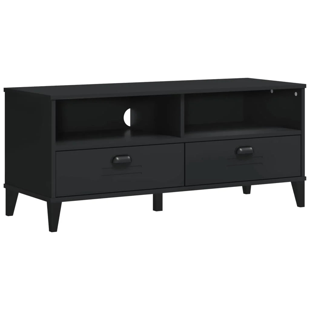 Mobile TV multimediale scaffale TV credenza mobile TV sala da pranzo soggiorno camera da letto VIKEN legno ingegnerizzato nero 02_0028515
