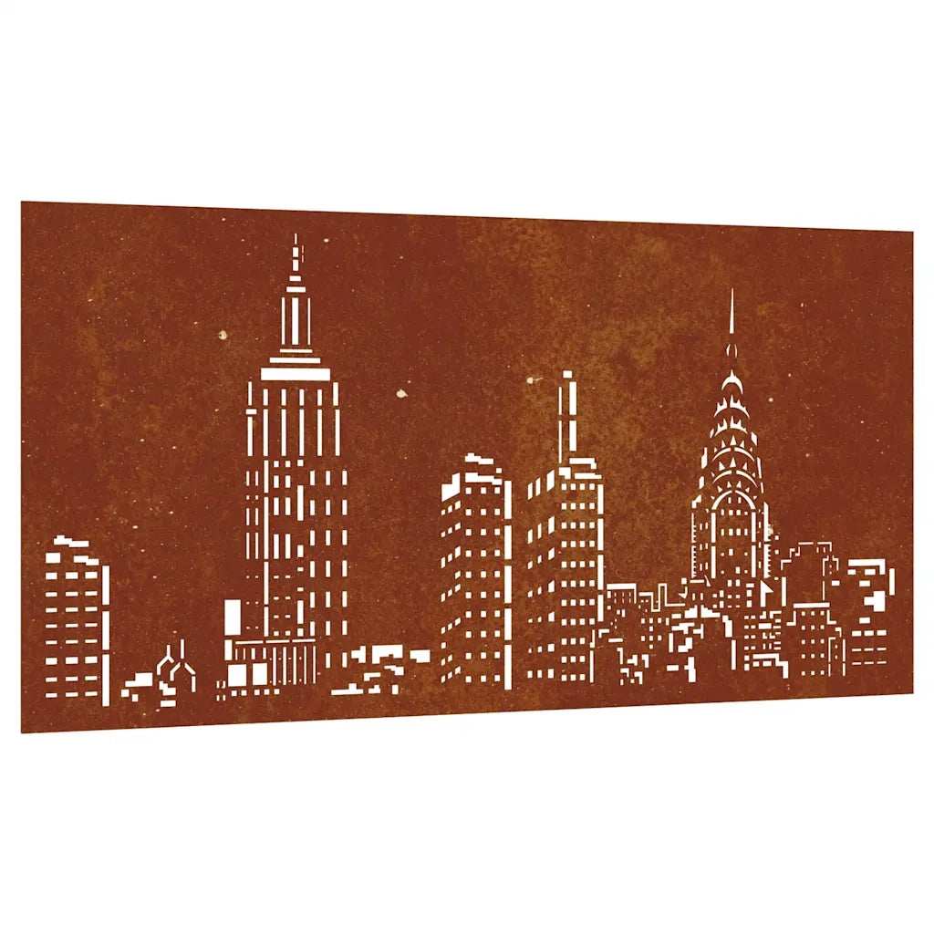 Decorazione Muro da Giardino 105x55cm Skyline in Acciaio Cortencod mxl 106677