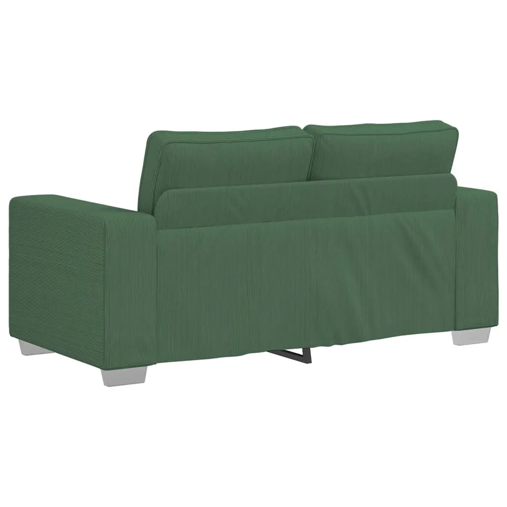 Divano Divanetto Verde Scuro 160x77x82cm Tessuto di Velluto a Coste 4105197