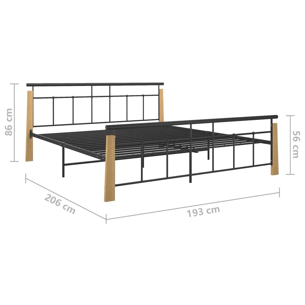 Giroletto in Metallo e Legno Massello di Rovere 180x200 cm 324902