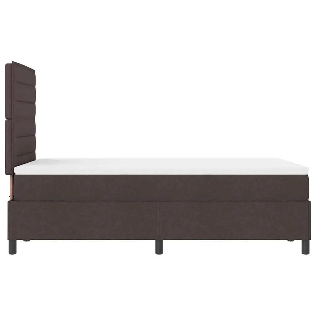Letto a molle con materasso Marrone scuro 120 x 190 cm Tessuto 3342777