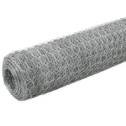 Recinzione da Giardino | Recinzione in Rete per Pollaio in Acciaio Zincato 25x1,2m Argento