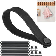 6 pezzi di clip per asciugamano - Clip per asciugamano senza viti - Clip per asciugamano in silicone - Clip per asciugamano per appendere, materiale in silicone idrorepellente per bagno, cucina, campeggio (nero)