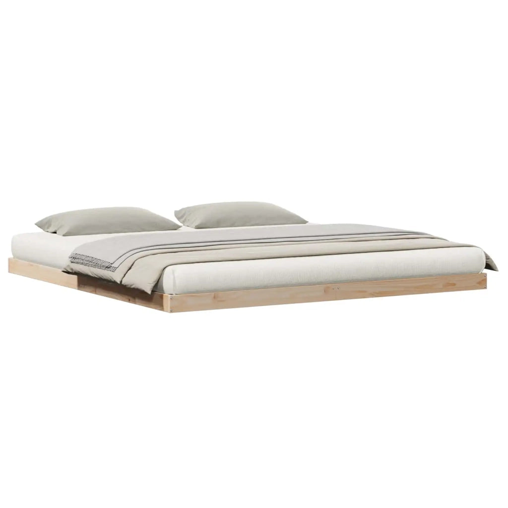 Struttura letto a terra Naturale 180 x 220 cm Pino massello 869756