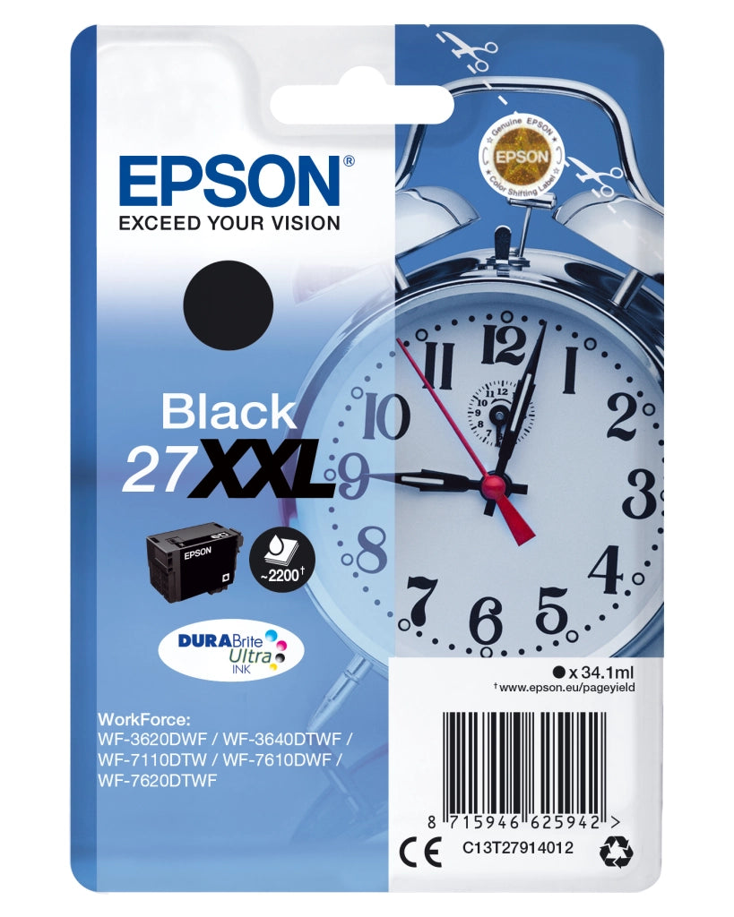 Epson cartuccia sveglia nero inchiostri durabrite ultra 27xxl - C13T27914020