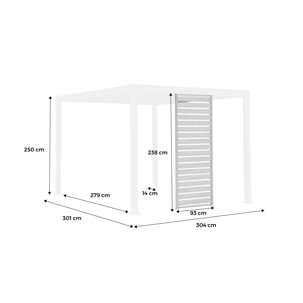 Persiana 1m in alluminio per pergola biocllimatica, antracite