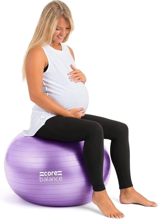 Palla da ginnastica per gravidanza, grande e resistente alle buchi, per ginnastica per la gravidanza, palla da ginnastica con pompa a aria (blu)