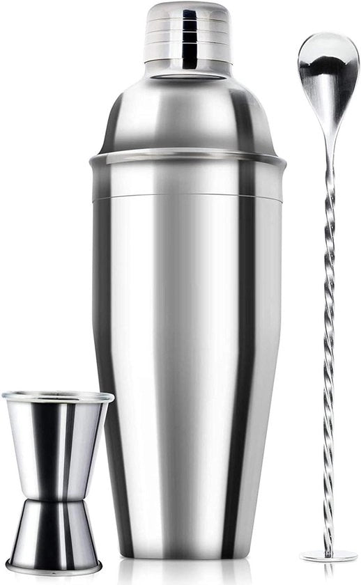 Set di Cocktail con Sapmixer, Martini Shaker e Kit del Barista - Raffredda Drink in Tempo - Set con Maatjigger, Spatola per Mescolare e Set del Barista