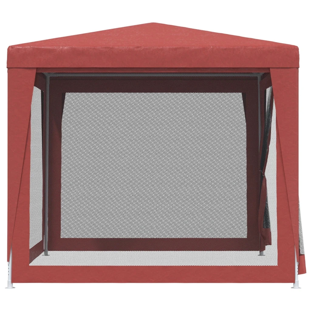 Tenda per Feste 4 Pareti Laterali in Rete Rossa 2,5x2,5m HDPE 319225
