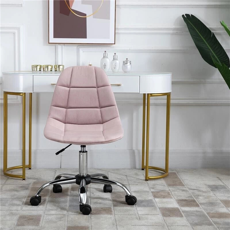 SEDIA GIREVOLE PER SCRIVANIA UFFICIO ERGONOMICA REGOLABILE ROSA
