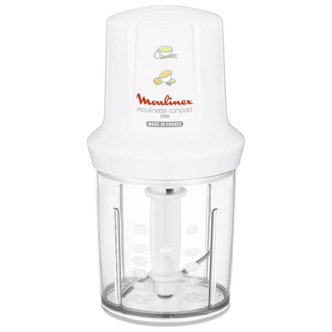 Moulinex DJ3001 Moulinette Compact, 270 W, 43 Decibel, plastica, Bianco