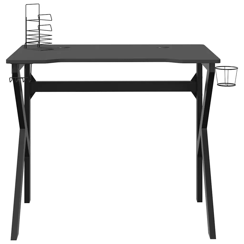 Scrivania da Gaming con Gambe a K Nera 90x60x75 cm 325400