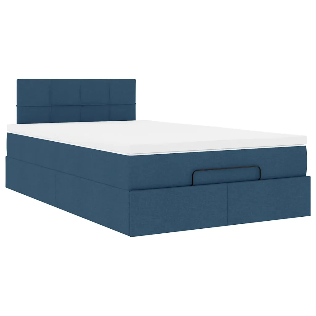 Pouf Letto con Materasso Blu 120x200 cm in Tessuto 3311455