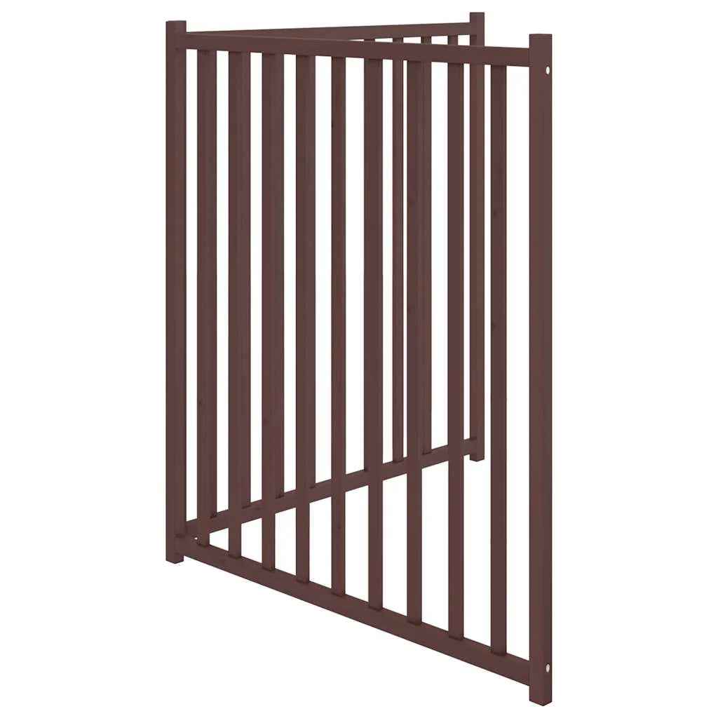 Cancelletto di sicurezza pieghevole per cani 2 pannelli 160 cm legno massello di abete marrone 02_0023055