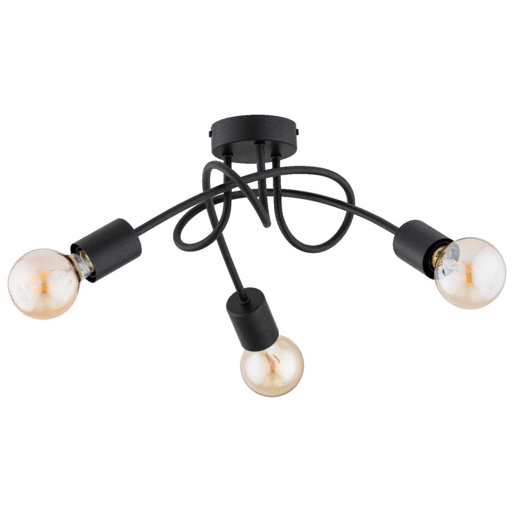 Plafoniera loft nera metallo DISEL Alfa 3xE27 48cm