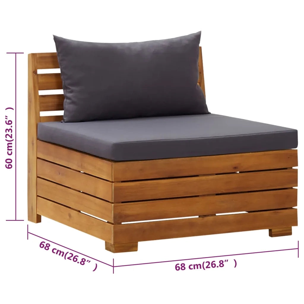 Divano da Giardino a 2 Posti e Cuscini-Sofa da Giardino-Divano da esterno Legno Massello di Acacia 711242